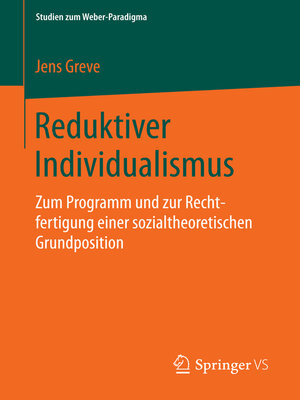 cover image of Reduktiver Individualismus